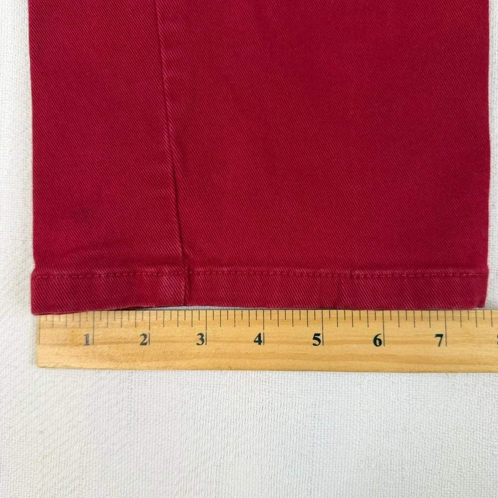 Gloria Vanderbilt Amanda Red High Rise Straight Leg Jeans Size 16 Stretch Denim